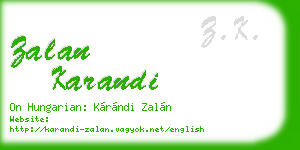 zalan karandi business card